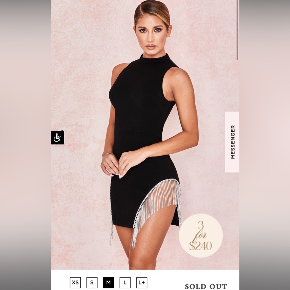 NWT House of CB Charlize Black Dress